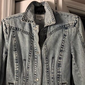 Avec Les Filles Denim Light Blue Washed Corseted Jacket that is Super Slimming!